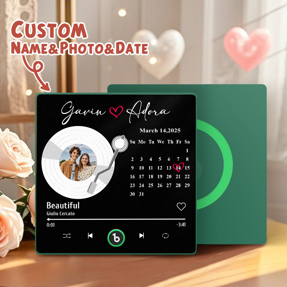 Personalized Music Fridge Magnet Anniversary Gift Custom Music Magnets Can Play Songs Gifts for Couples