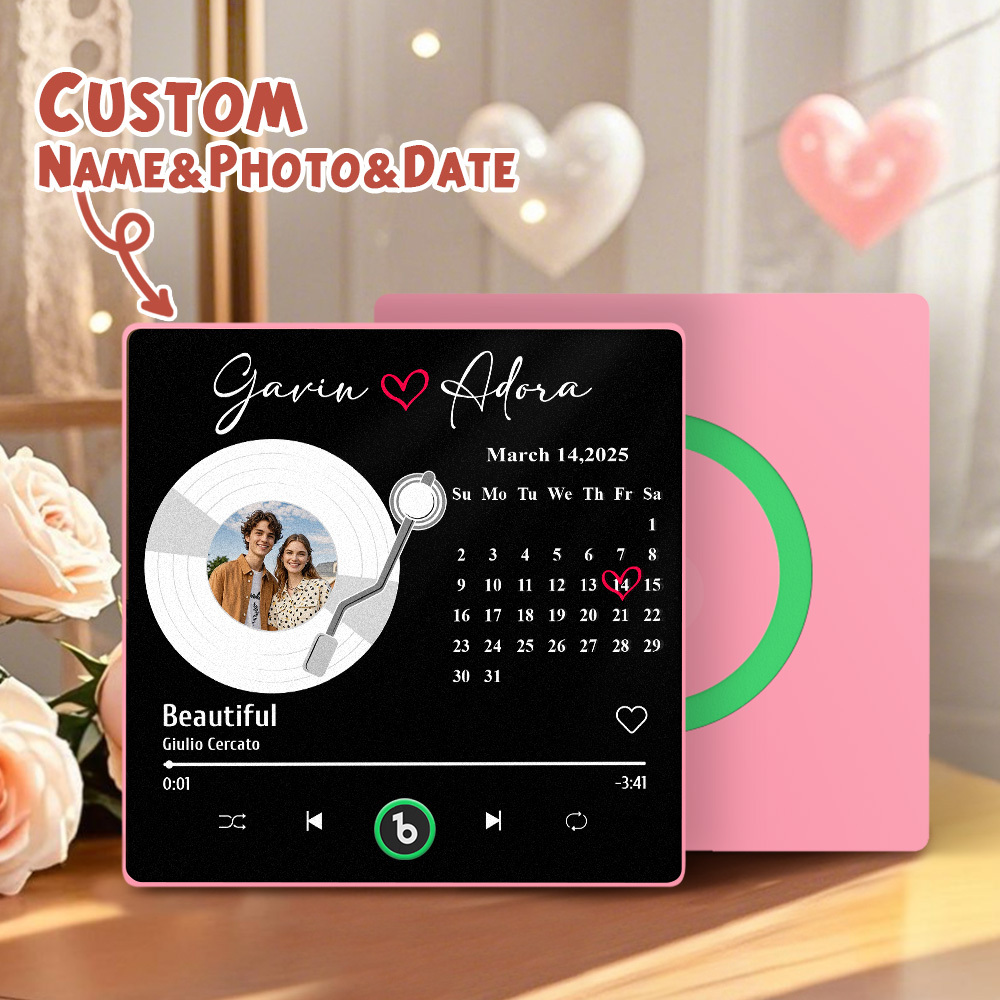 Personalized Music Fridge Magnet Anniversary Gift Custom Music Magnets Can Play Songs Gifts for Couples