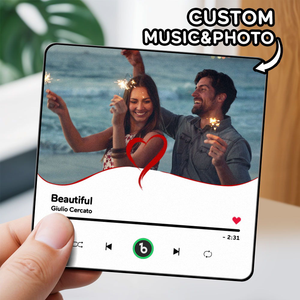 Custom Music Fridge Magnets Custom Music Fridge Magnet Colorful Frame Album Fridge Magnet Can Play Songs Gift for Couple