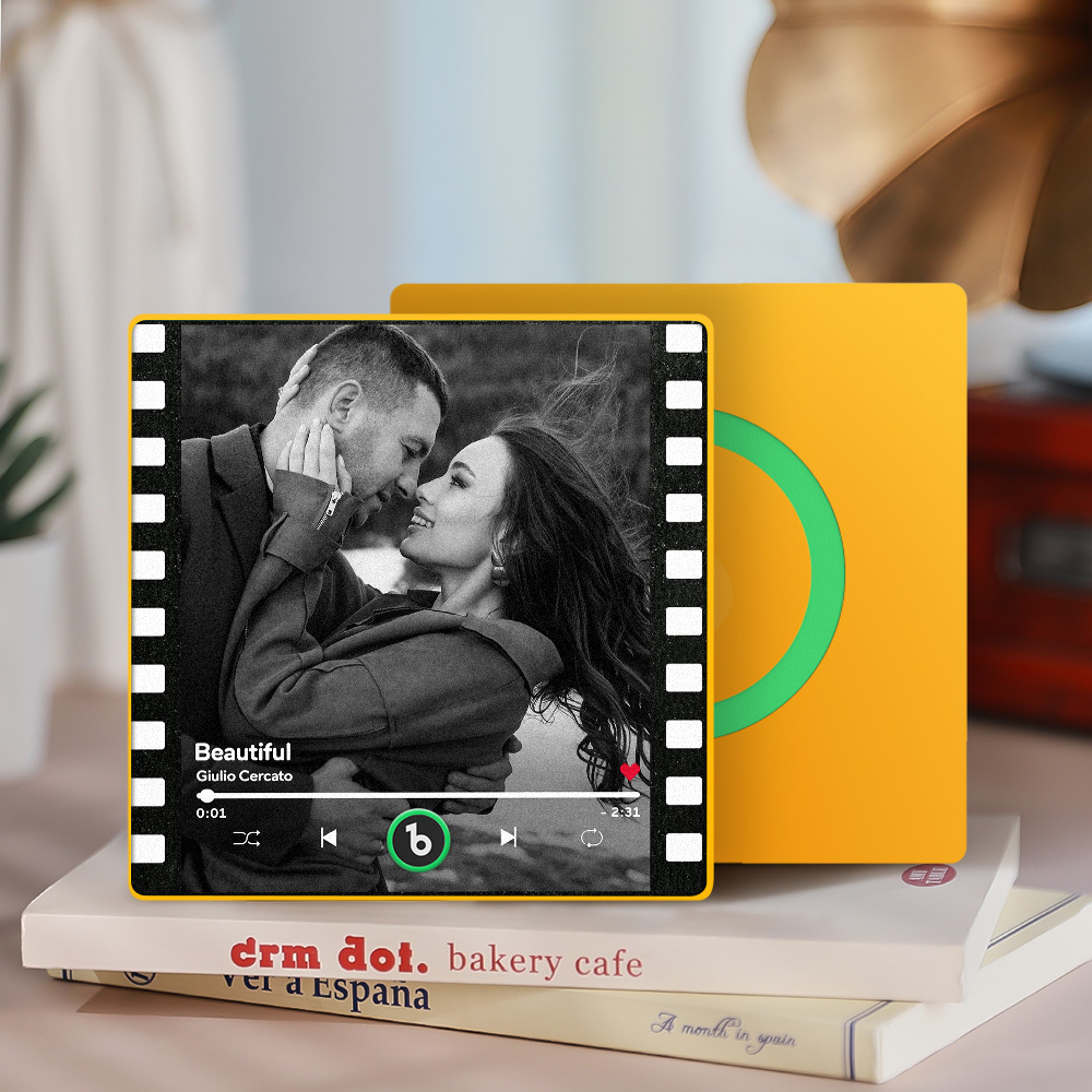 New 4.0 Upgrade Custom Music Fridge Magnet Colorful Frame Album Fridge Magnet Can Play Songs Gift for Couple Can Upload Your Music