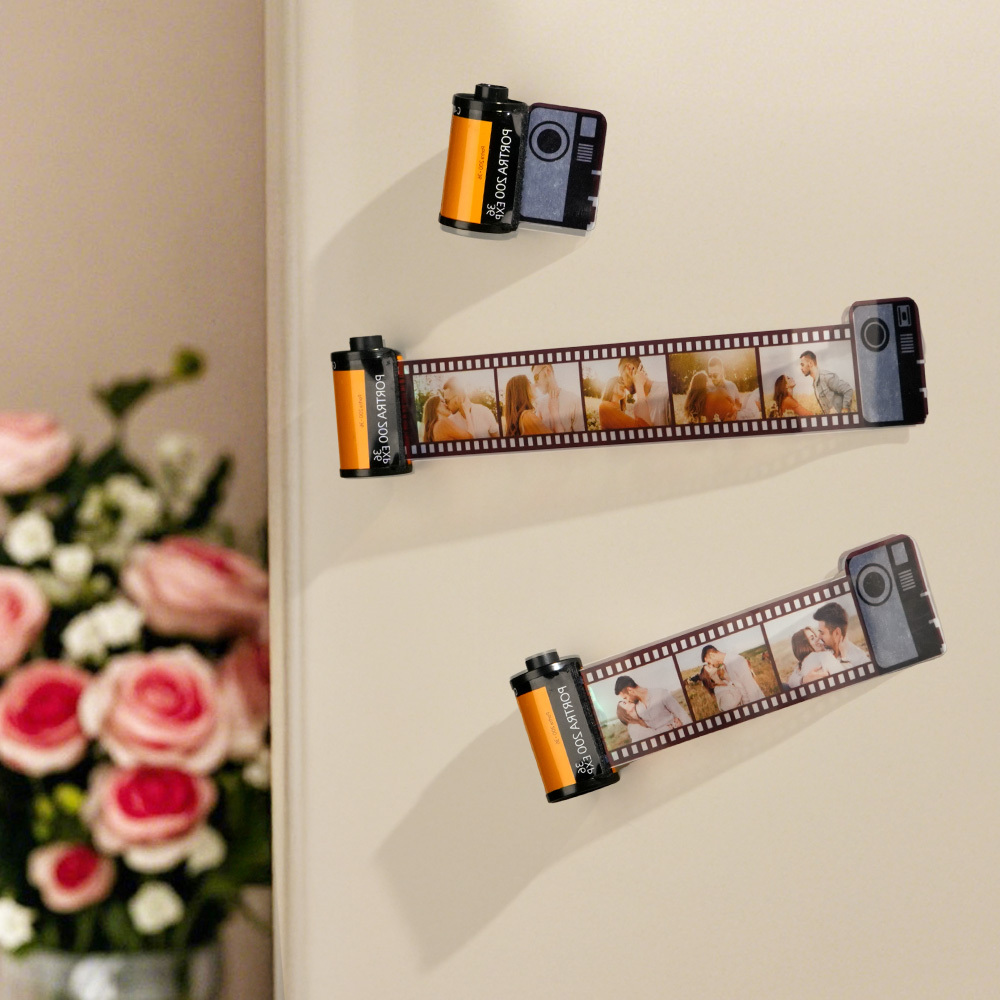 Custom Camera Roll Fridge Magnets Personalized Multiphoto Decorative Magnet Gifts for Lovers