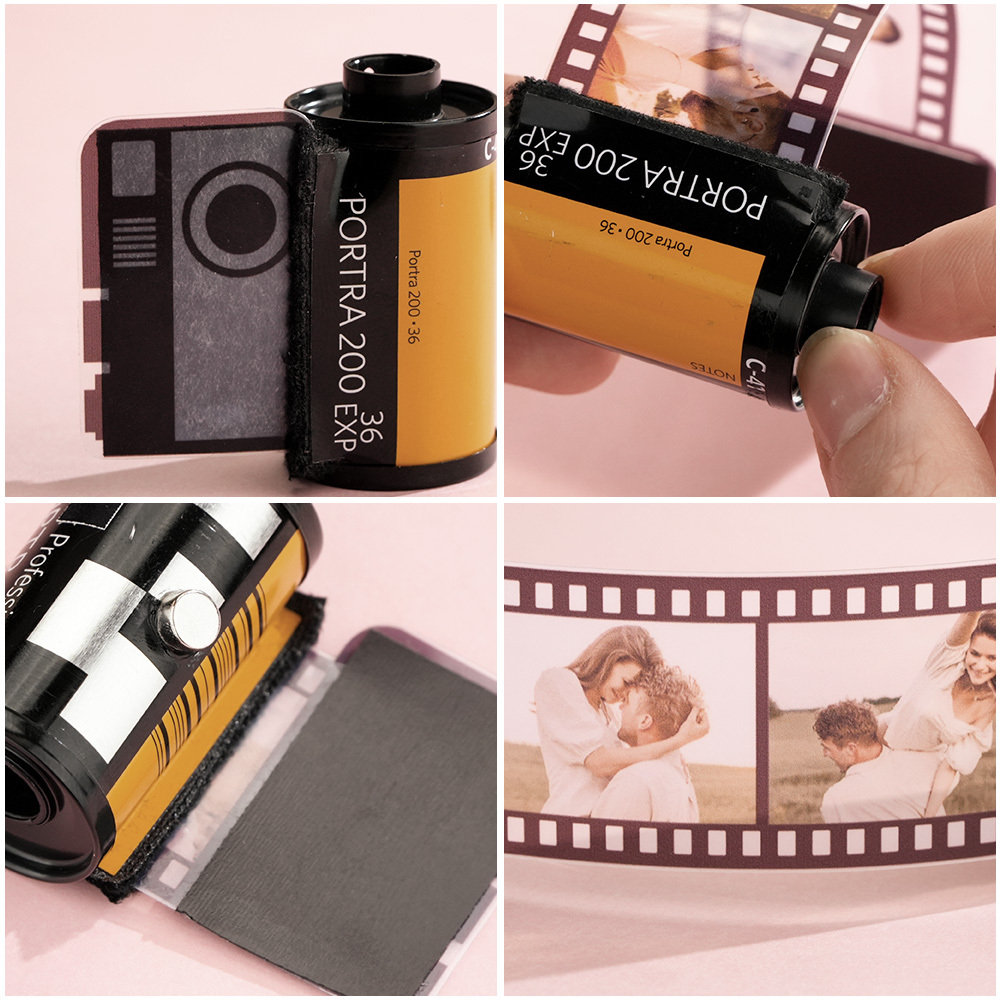 Custom Camera Roll Fridge Magnets Personalized Multiphoto Decorative Magnet Gifts for Lovers