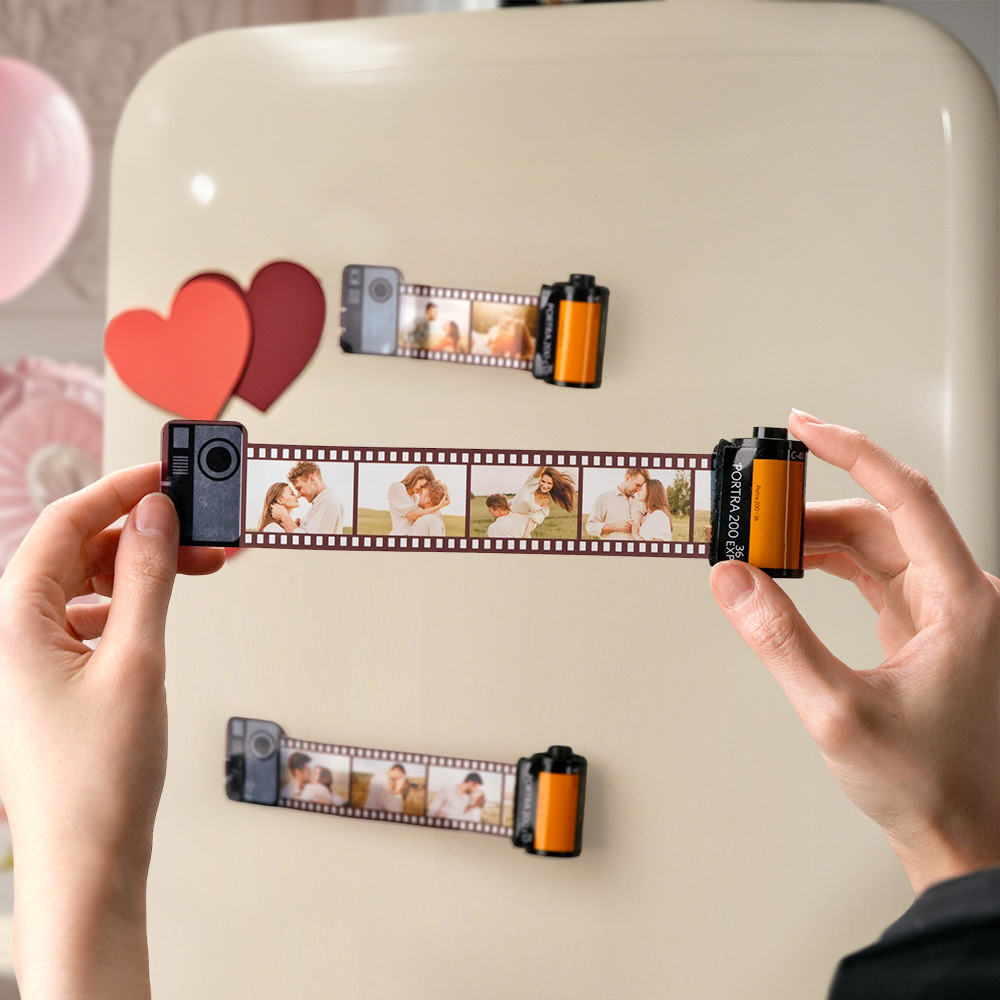 Custom Camera Roll Fridge Magnets Personalized Multiphoto Decorative Magnet Gifts for Lovers