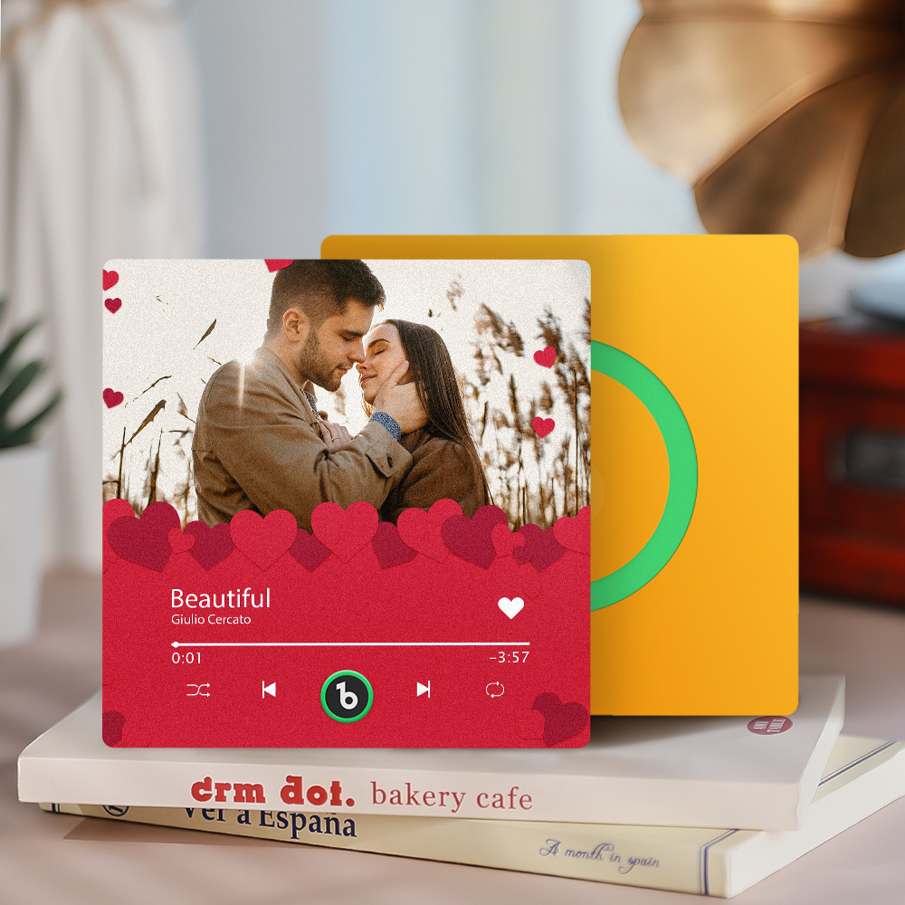 Custom Music Fridge Magnets Custom Music Fridge Magnet Colorful Frame Album Fridge Magnet Can Play Songs Gift for Couple