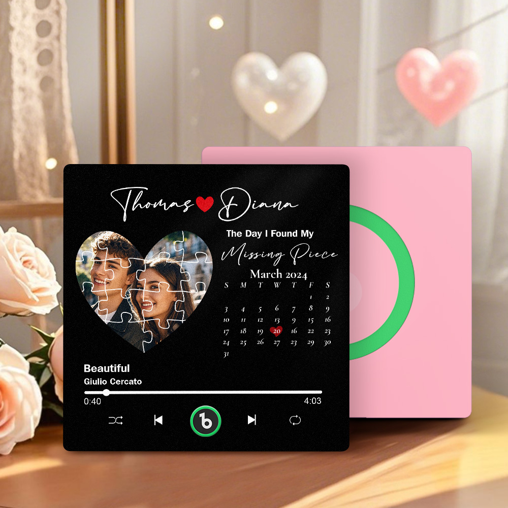 The Day I Found My Missing Piece Personalized Music Fridge Magnet Anniversary Gift Custom Music Magnets Can Play Songs