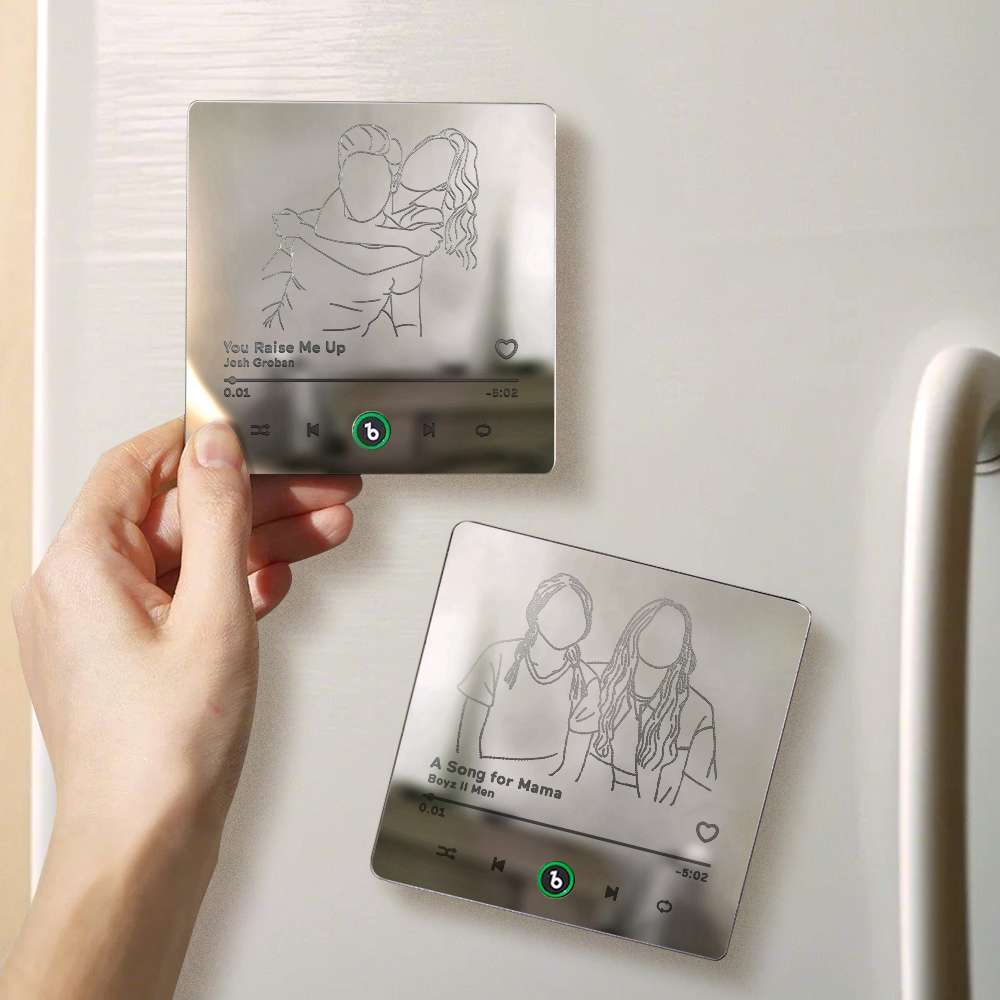 Custom Magnet Photo Line Art Mirror Music Fridge Magnet