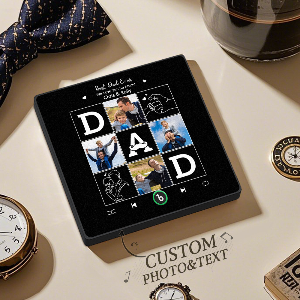 Father's Day Gift Personalized Photos Best Dad Ever Music Fridge Magnet Custom Gift for Dad