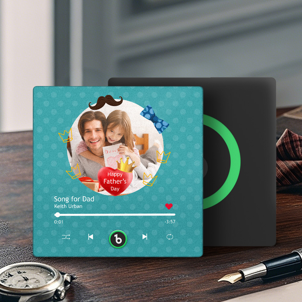 The Day You Became My Dad Personalized Photo Calendar Music Fridge Magnet Father's Day Gift