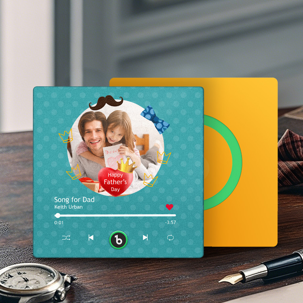 The Day You Became My Dad Personalized Photo Calendar Music Fridge Magnet Father's Day Gift