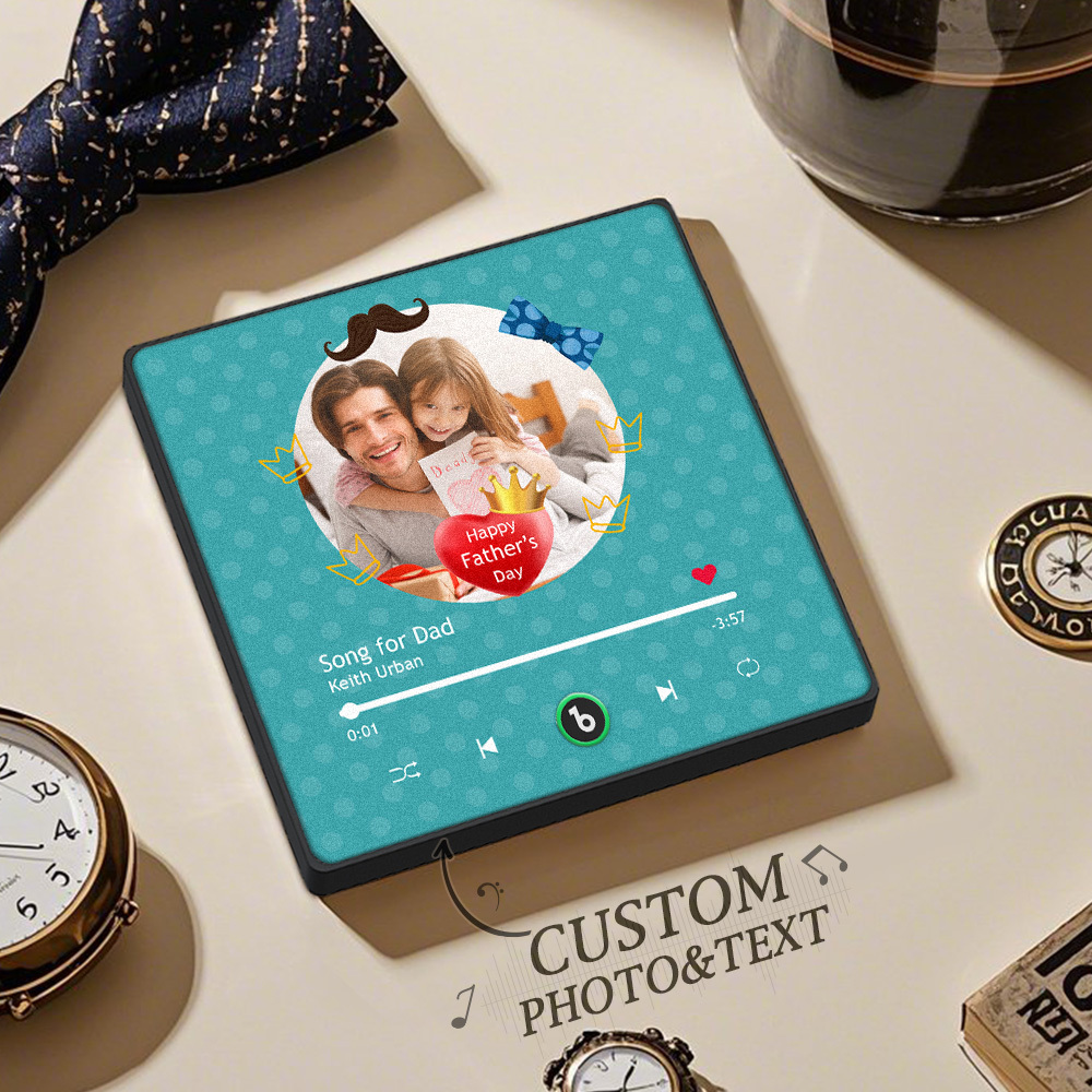 Father's Day Gift Personalized Happy Father's Day Music Fridge Magnet Custom Gift for Dad