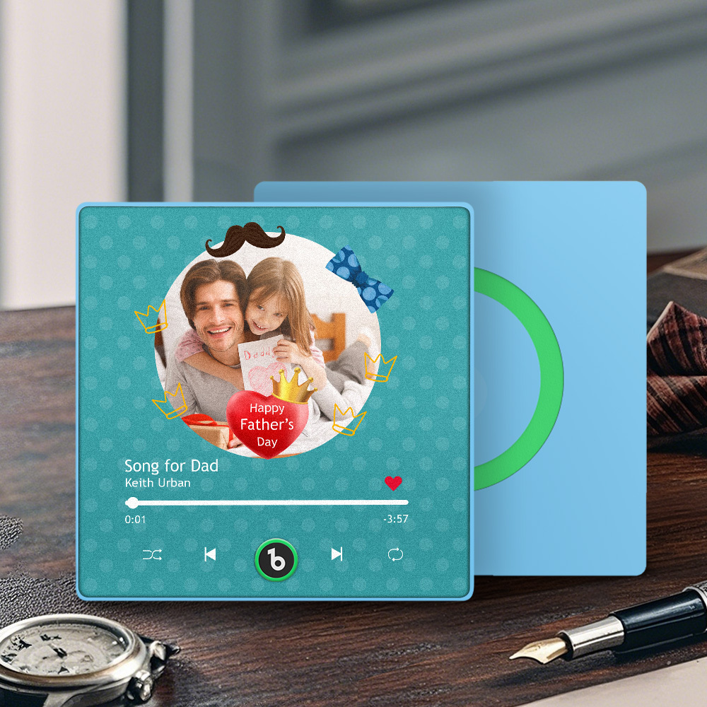 The Day You Became My Dad Personalized Photo Calendar Music Fridge Magnet Father's Day Gift