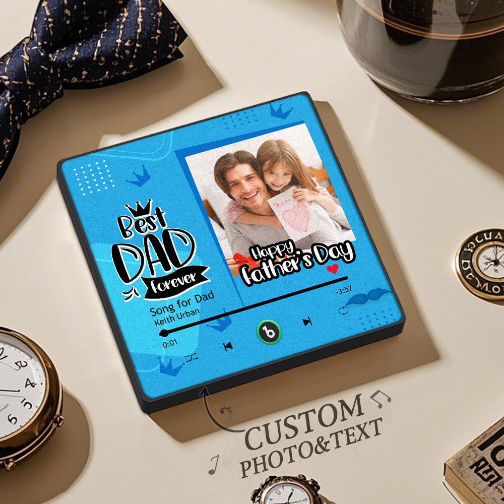 Father's Day Gift Personalized Best Dad Forever Music Fridge Magnet Custom Gift for Dad