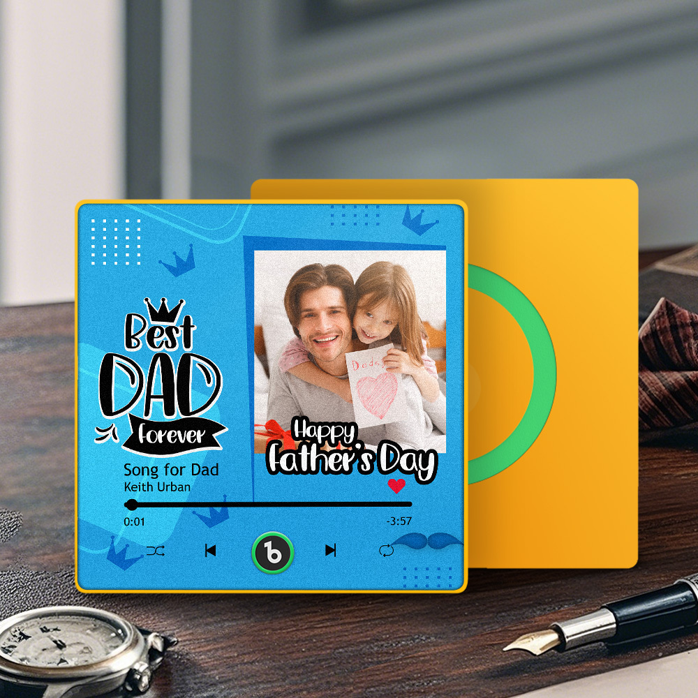 The Day You Became My Dad Personalized Photo Calendar Music Fridge Magnet Father's Day Gift