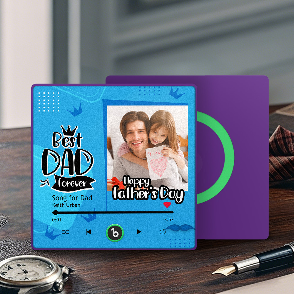 The Day You Became My Dad Personalized Photo Calendar Music Fridge Magnet Father's Day Gift