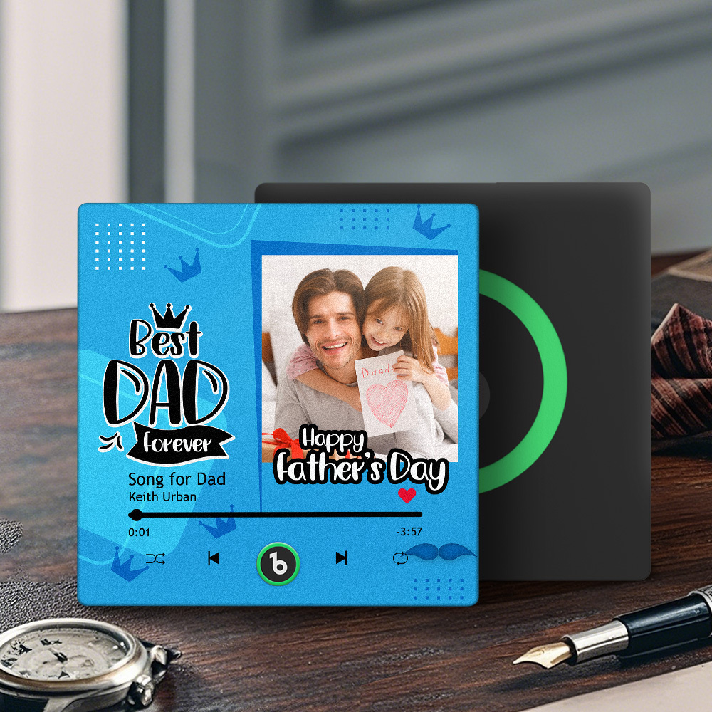 The Day You Became My Dad Personalized Photo Calendar Music Fridge Magnet Father's Day Gift