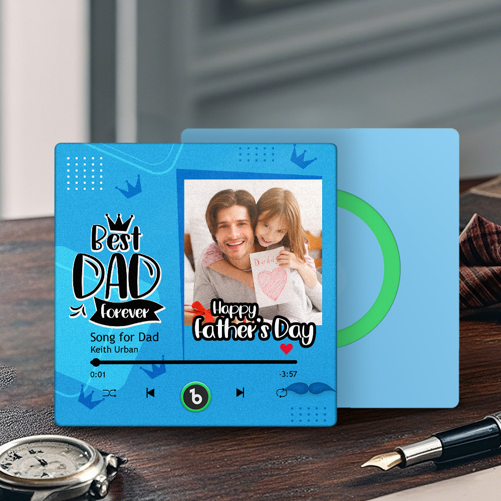 The Day You Became My Dad Personalized Photo Calendar Music Fridge Magnet Father's Day Gift