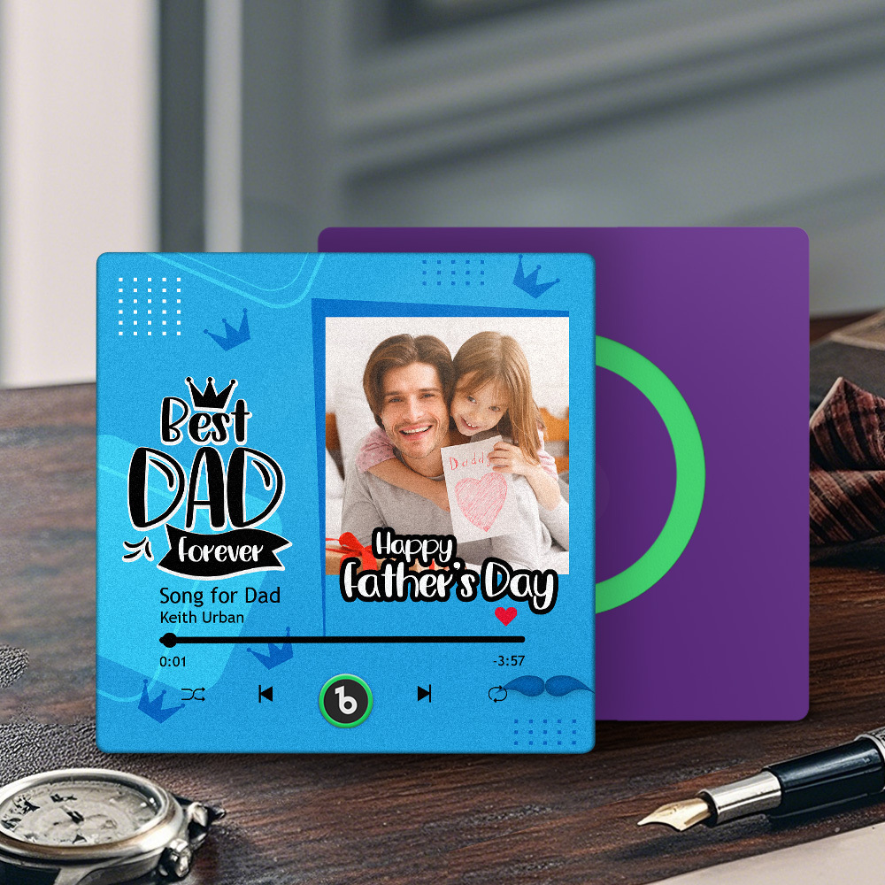 The Day You Became My Dad Personalized Photo Calendar Music Fridge Magnet Father's Day Gift