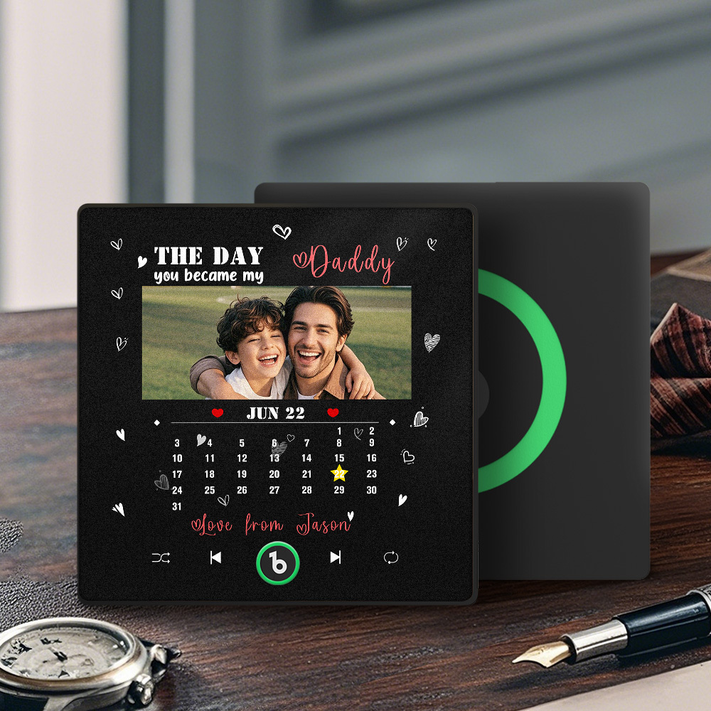 The Day You Became My Dad Personalized Photo Calendar Music Fridge Magnet Father's Day Gift