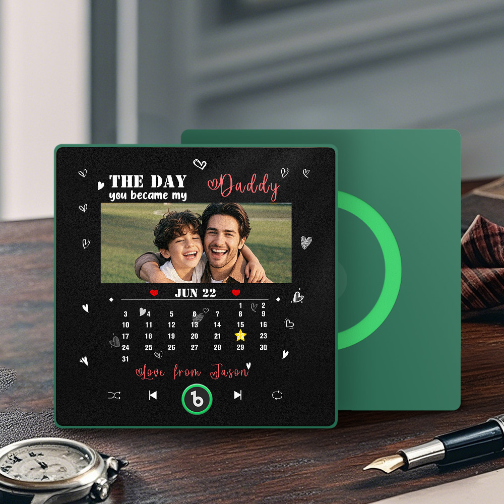 The Day You Became My Dad Personalized Photo Calendar Music Fridge Magnet Father's Day Gift