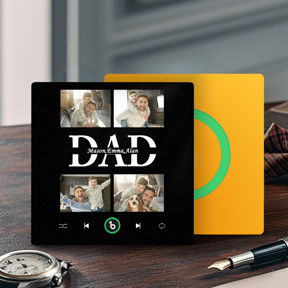 Father's Day Gift Personalized Photo To My Dad Music Fridge Magnet Custom Gift for Dad