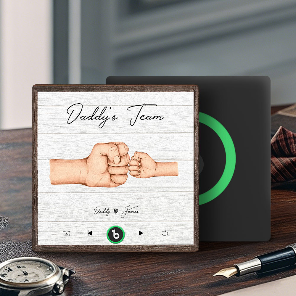 Personalized Daddy's Team Music Fridge Magnet Custom Father's Day Gift for Him