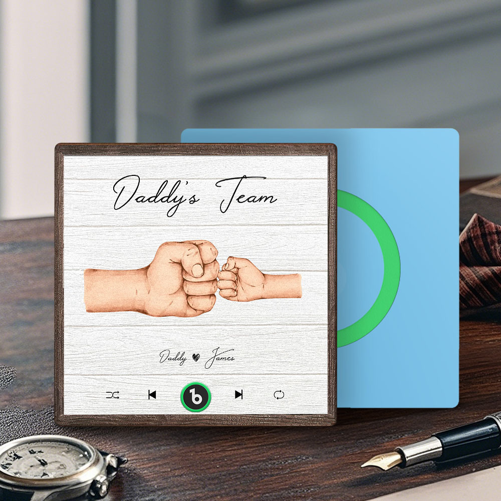 Personalized Daddy's Team Music Fridge Magnet Custom Father's Day Gift for Him