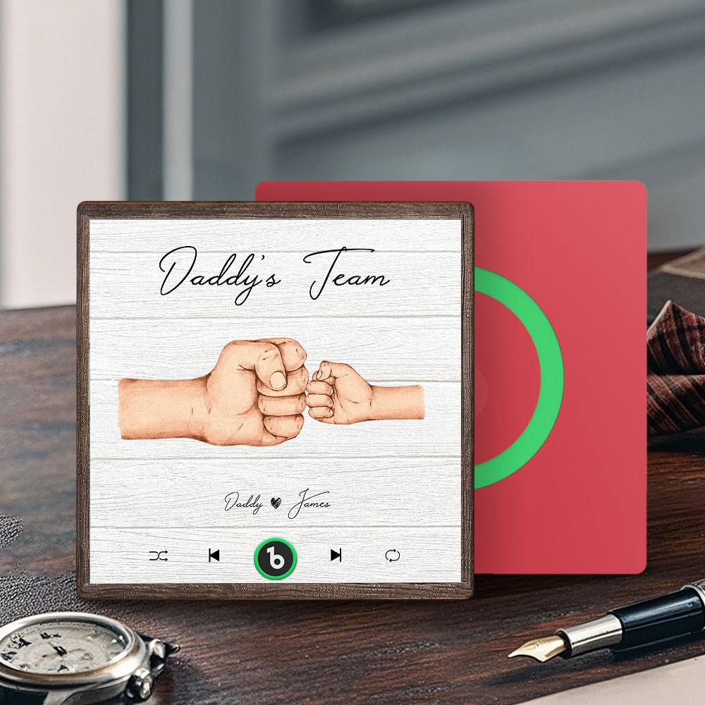 Personalized Daddy's Team Music Fridge Magnet Custom Father's Day Gift for Him
