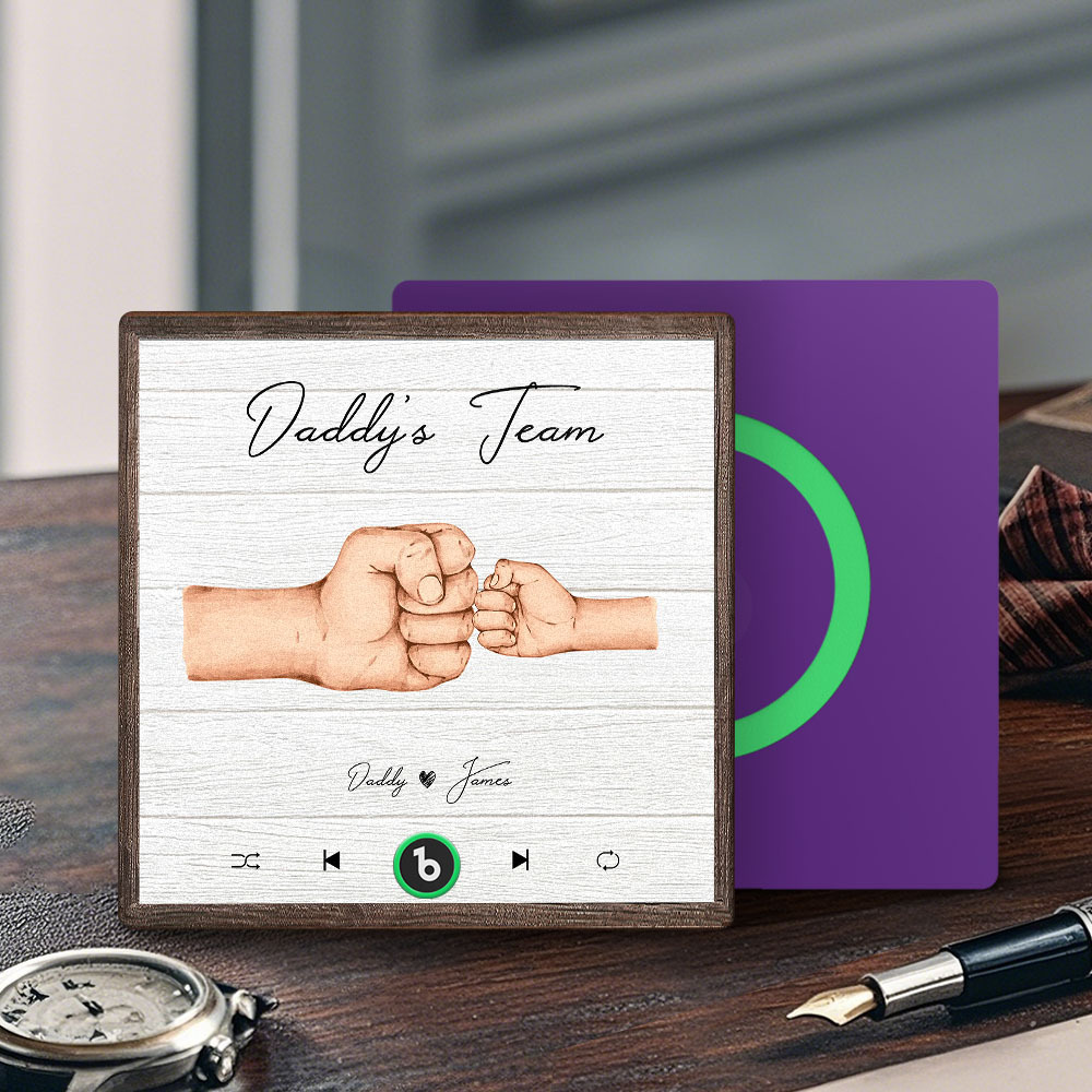 Personalized Daddy's Team Music Fridge Magnet Custom Father's Day Gift for Him
