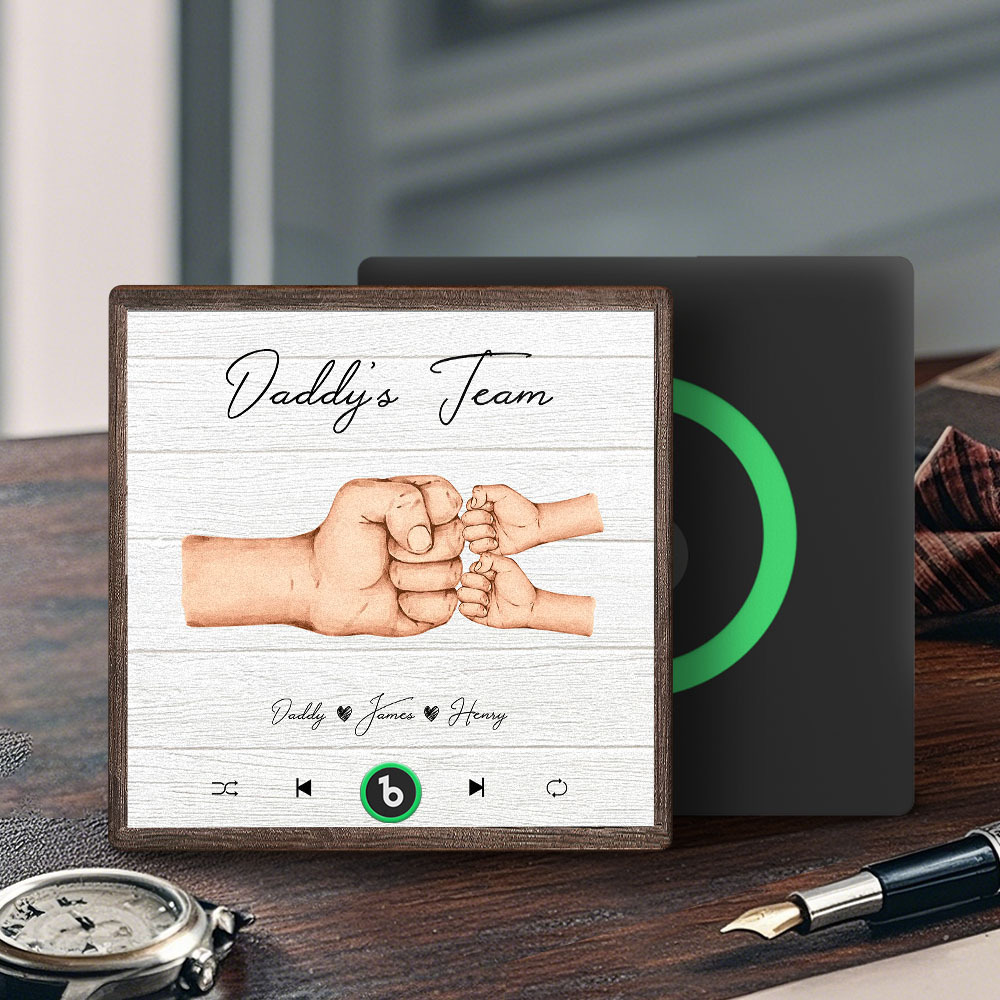 Personalized Daddy's Team Music Fridge Magnet Custom Father's Day Gift for Him