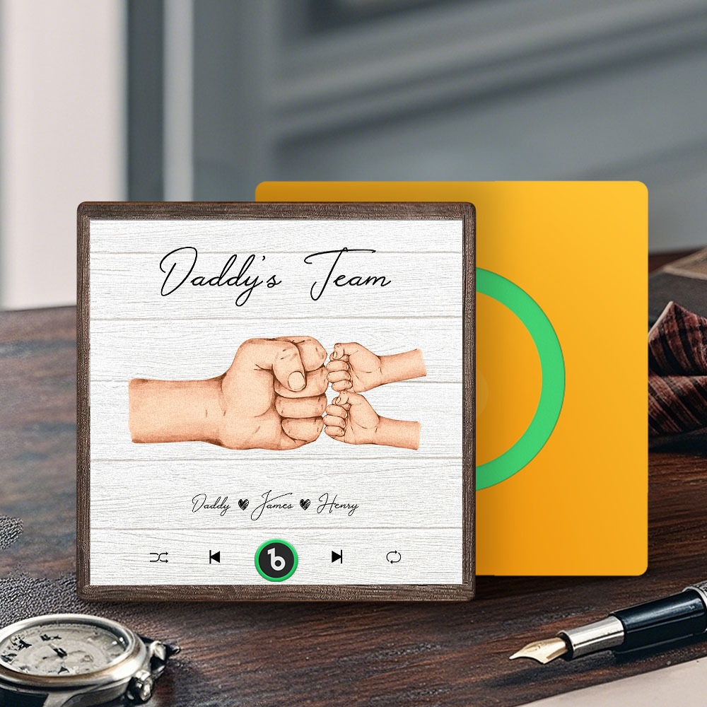 Personalized Daddy's Team Music Fridge Magnet Custom Father's Day Gift for Him