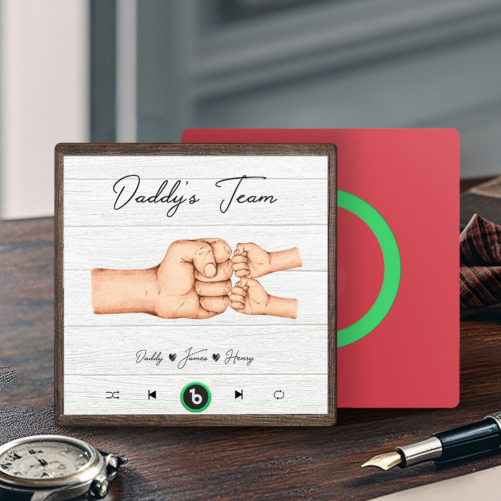 Personalized Daddy's Team Music Fridge Magnet Custom Father's Day Gift for Him
