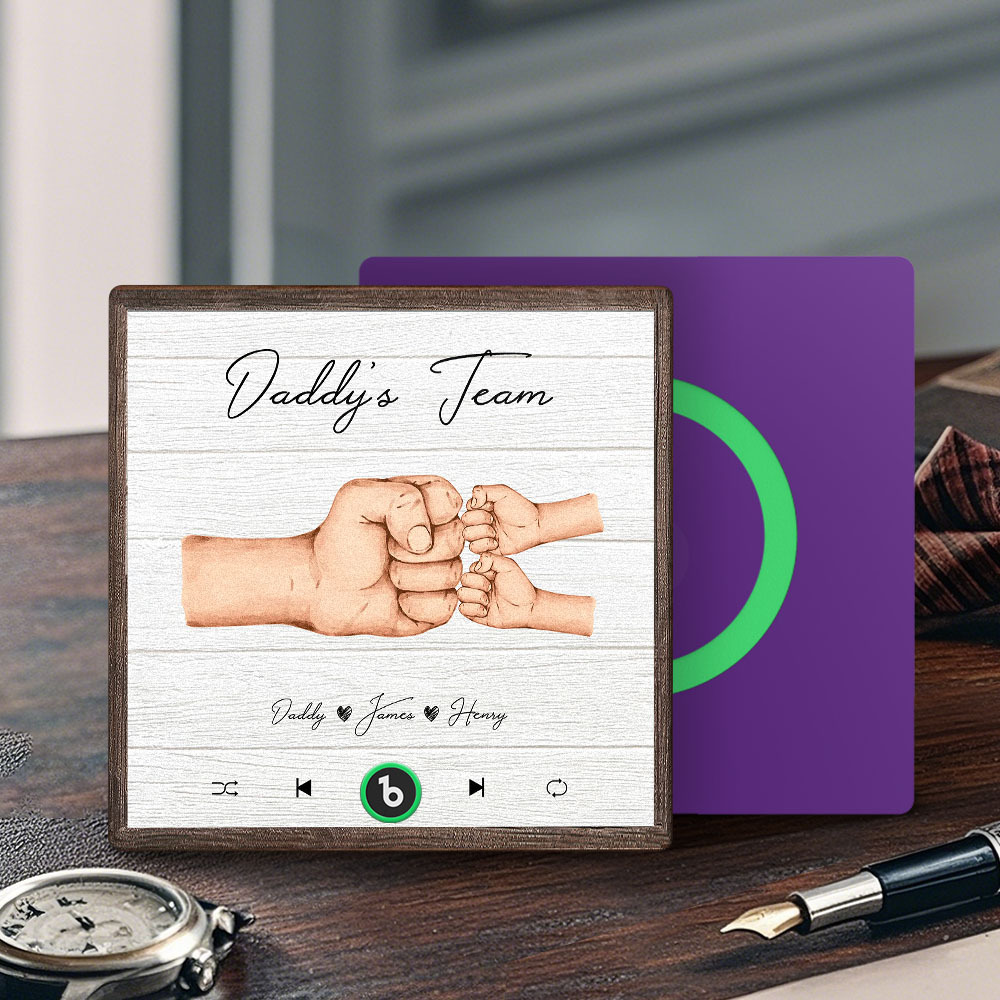 Personalized Daddy's Team Music Fridge Magnet Custom Father's Day Gift for Him