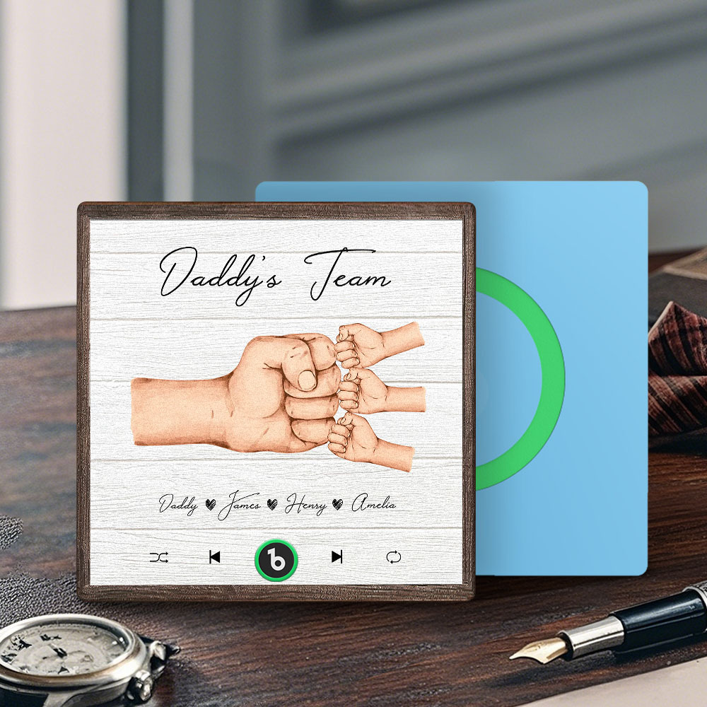 Personalized Daddy's Team Music Fridge Magnet Custom Father's Day Gift for Him