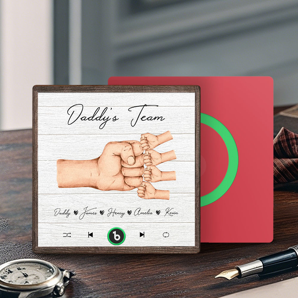 Personalized Daddy's Team Music Fridge Magnet Custom Father's Day Gift for Him