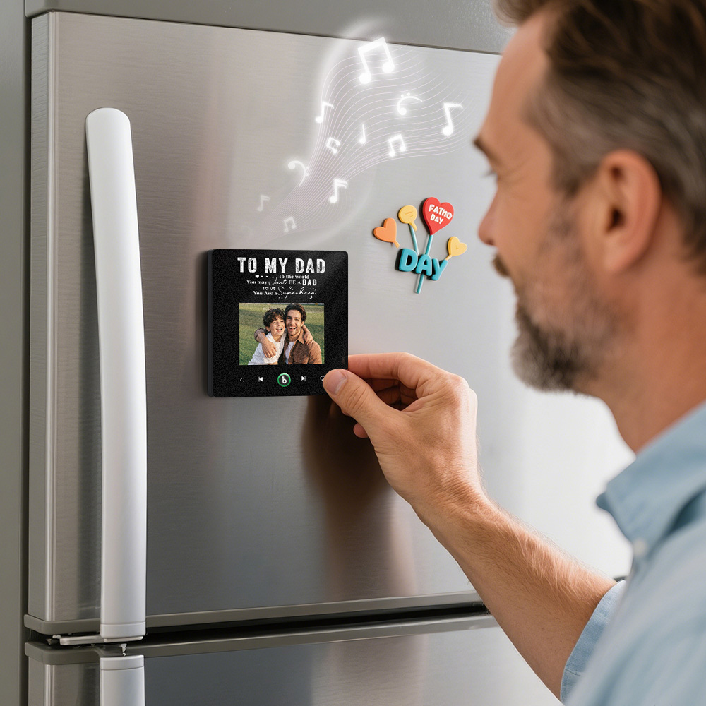 Personalized To My Dad Music Fridge Magnet Father's Day Gift Custom Music Magnets Can Play Songs Gifts for Dad