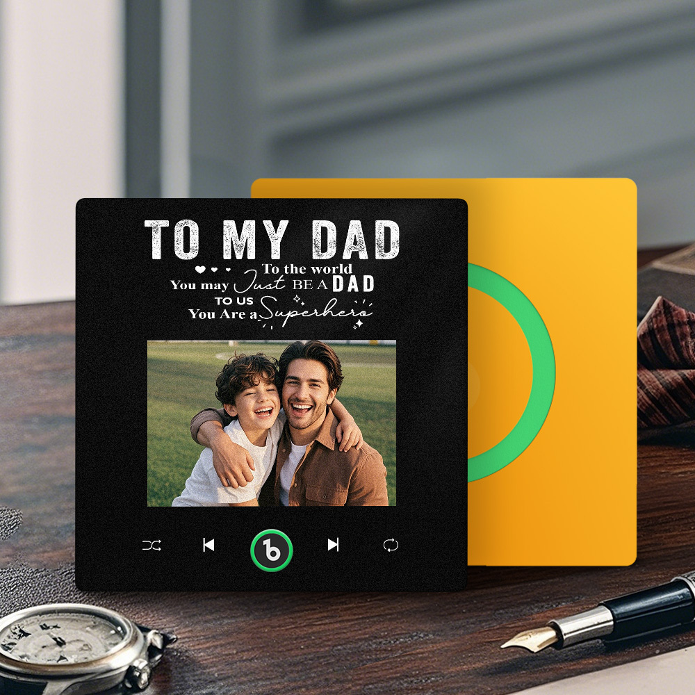 The Day You Became My Dad Personalized Photo Calendar Music Fridge Magnet Father's Day Gift