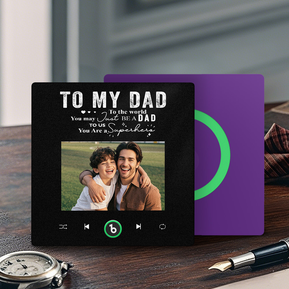 The Day You Became My Dad Personalized Photo Calendar Music Fridge Magnet Father's Day Gift