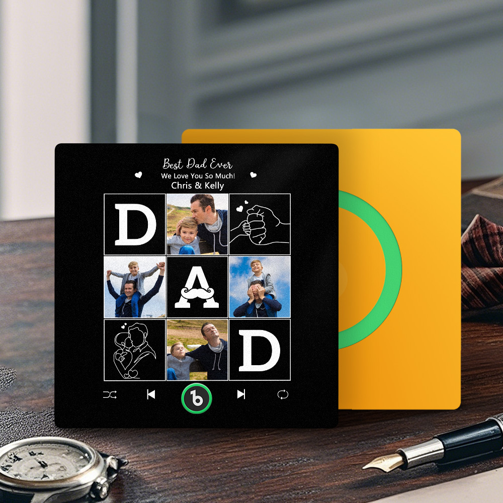 The Day You Became My Dad Personalized Photo Calendar Music Fridge Magnet Father's Day Gift