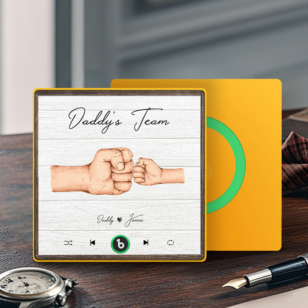Personalized Daddy's Team Music Fridge Magnet Custom Father's Day Gift for Him