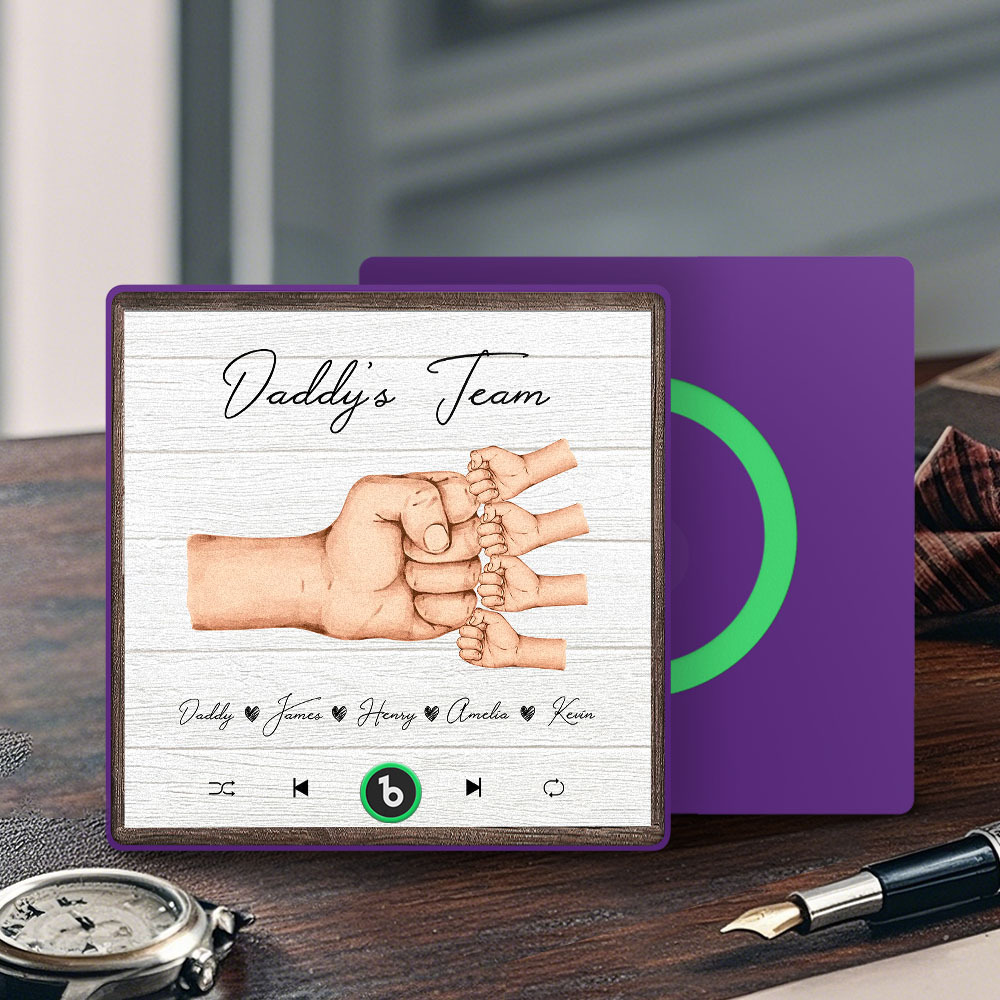 Personalized Daddy's Team Music Fridge Magnet Custom Father's Day Gift for Him