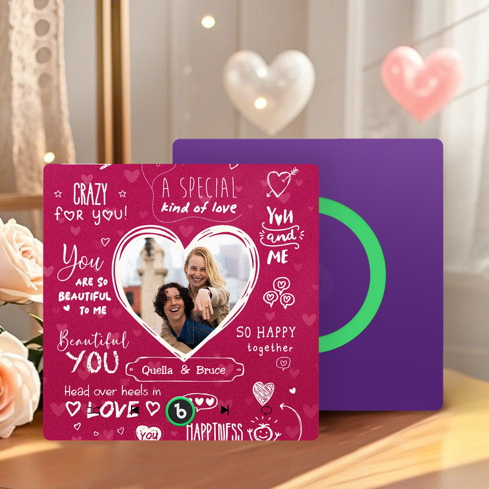 Personalized Music Fridge Magnet Sweet Love Anniversary Gift Custom Music Magnets Can Play Songs Gift for Couple