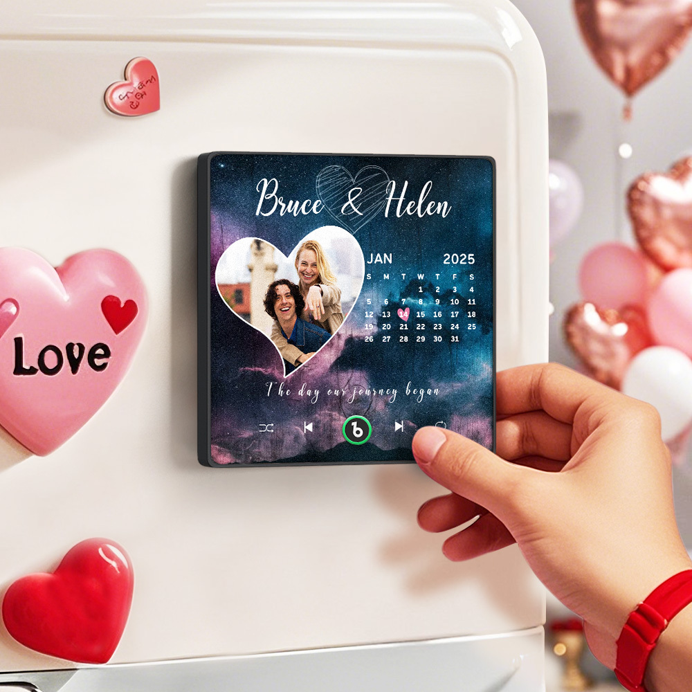 Personalized Music Fridge Magnet Starry Sky Anniversary Gift Custom Music Magnets Can Play Songs Gift for Couple