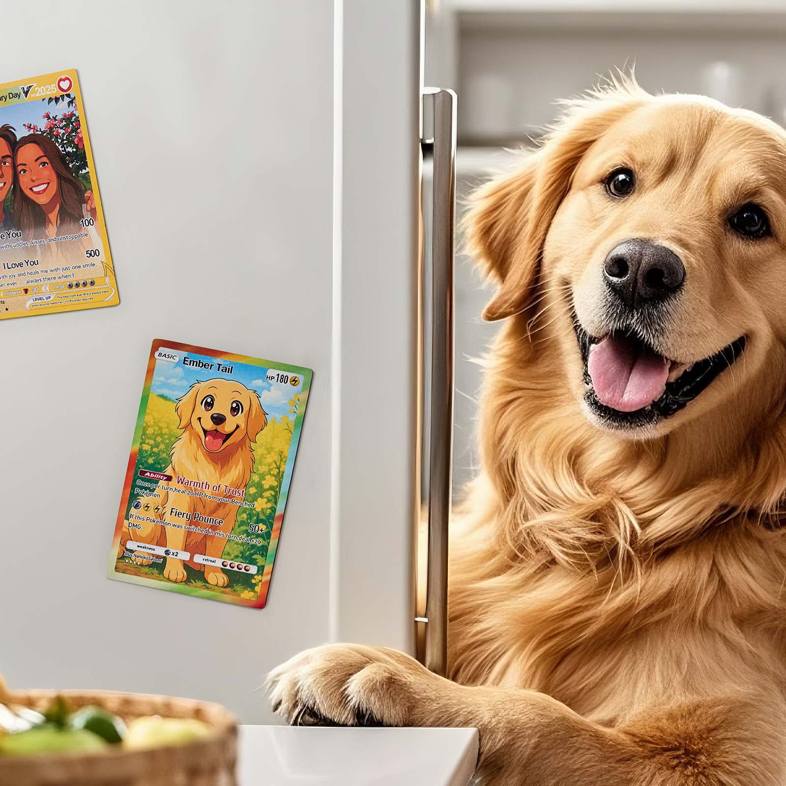Custom Poke Card Cute Pet Magnet Photo Cartoon Fridge Magnets Fun Custom Keepsake for Any Occasion - MySpotifyGlass