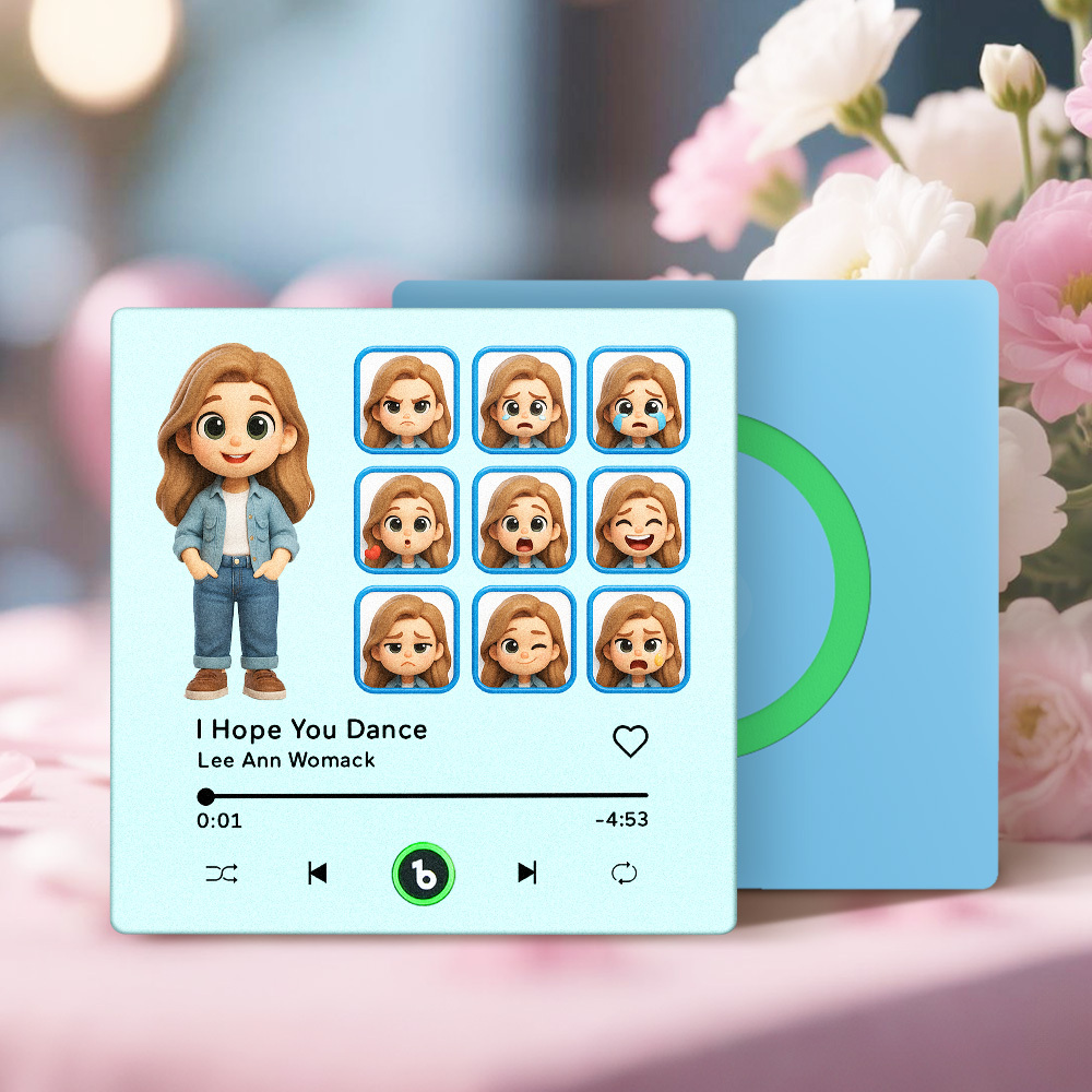 Custom Photo and Funny Expressions Music Fridge Magnet Personalized Photo Frame Gift for Her - MySpotifyGlass