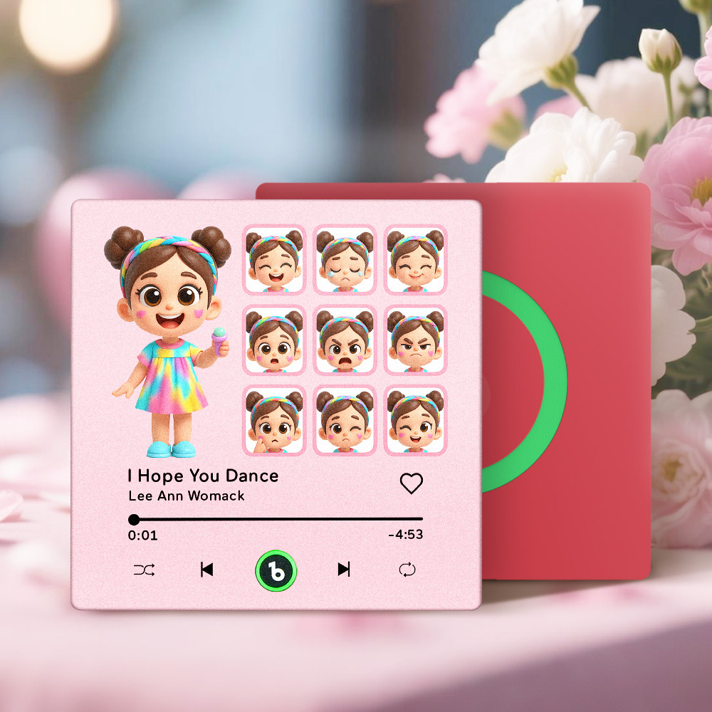 Custom Photo and Funny Expressions Music Fridge Magnet Personalized Photo Frame Gift for Her - MySpotifyGlass