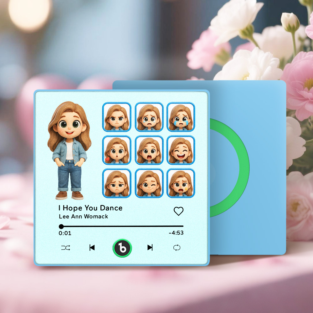 Custom Photo and Funny Expressions Music Fridge Magnet Personalized Photo Frame Gift for Her - MySpotifyGlass