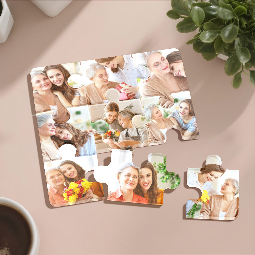 Custom Photo Puzzle Fridge Magnets Personalized Gift Turn Precious Moments Into Adorable Home Decor - MySpotifyGlass