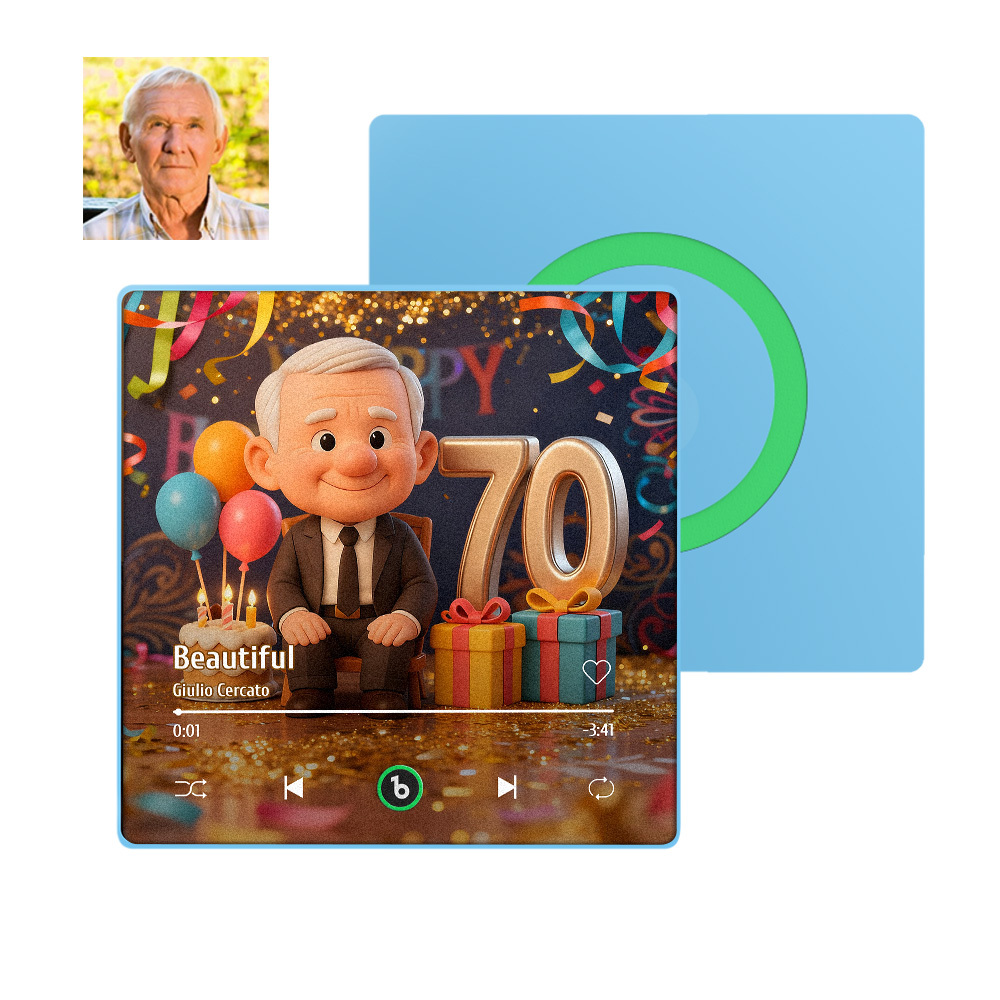 Custom Men`s Birthday Gifts Cartoon Music Fridge Magnet - MySpotifyGlass