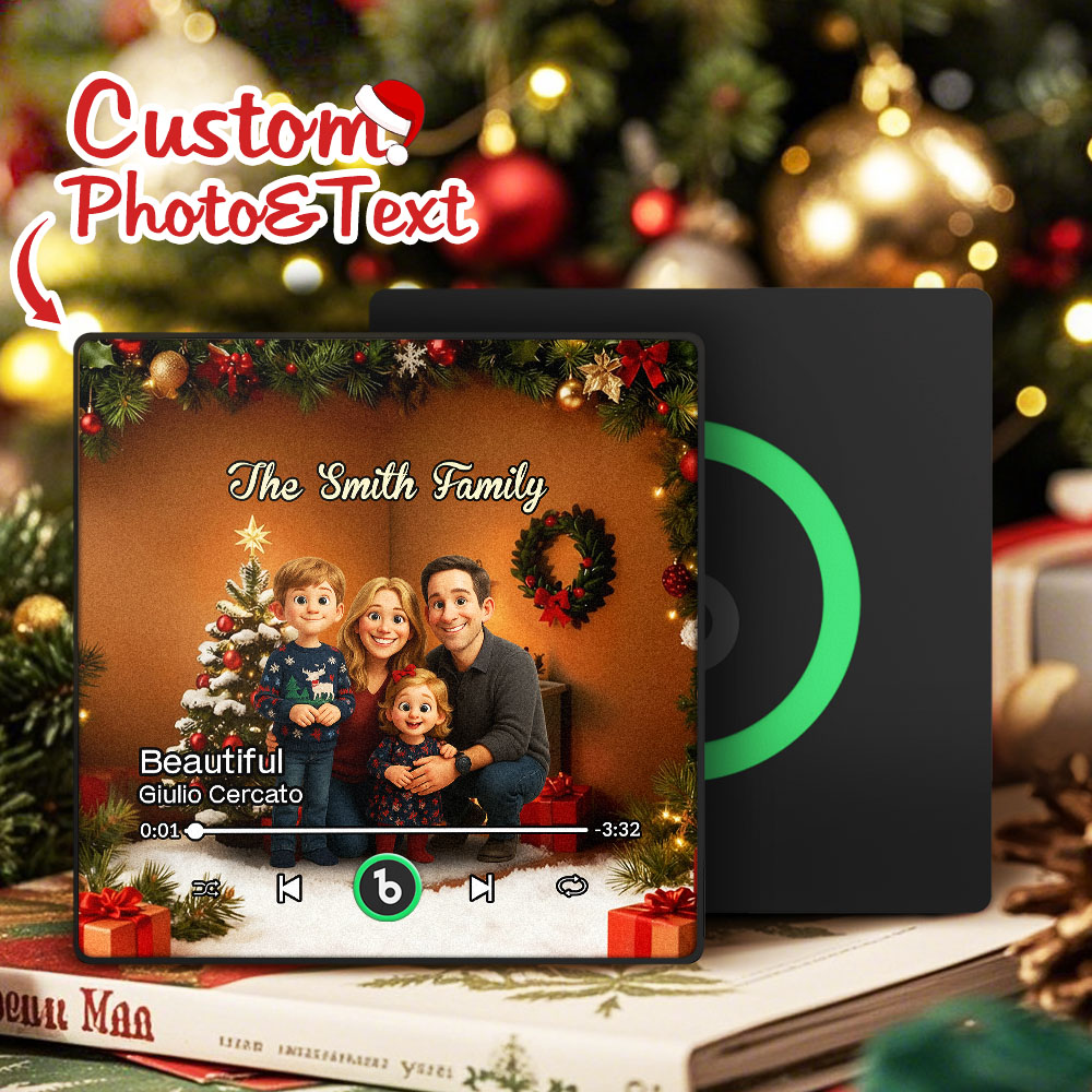 Personalized Family Photo Gifts Cartoon Music Fridge Magnet - MySpotifyGlass