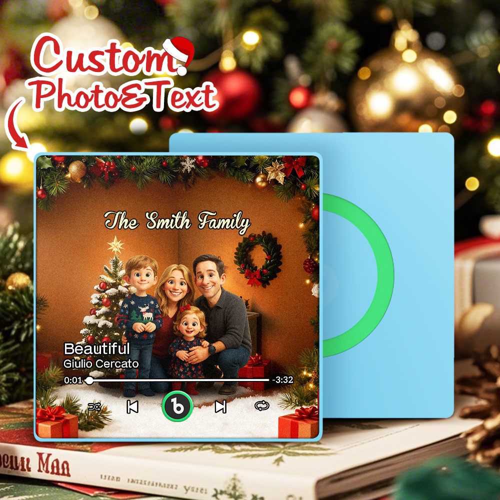 Personalized Family Photo Gifts Cartoon Music Fridge Magnet - MySpotifyGlass